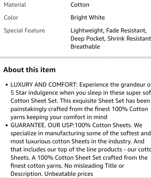 Mayfair Linen Egyptian Cotton Sheet Set - white - 800 thread count - Picture 12 of 13